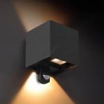 Brilagi - led външно стенно осветително тяло с сензор cube led/6w/230v черно ip65 (bg2296)
