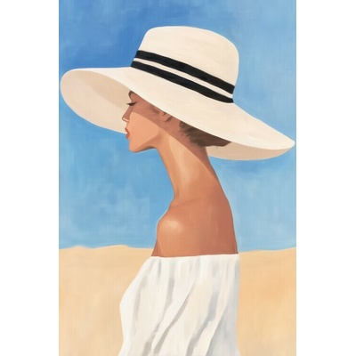 Plakát, Obraz - Woman in Wide-Brimmed Hat, Melloi Art Prints, 26.7 × 40 cm