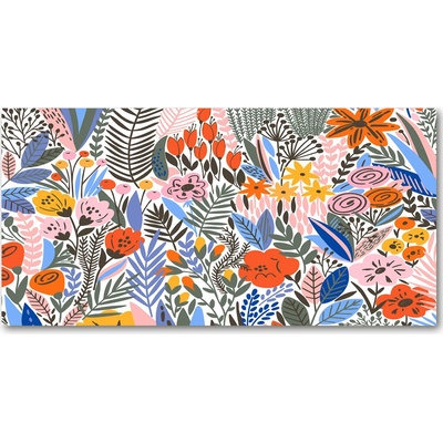 Fotoobraz sklenený na stenu do obývačky kvetinový vzor 100x50 cm