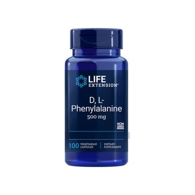 Life Extension D, L-Phenylalanine 100 vegetariánska kapsula, 500 mg