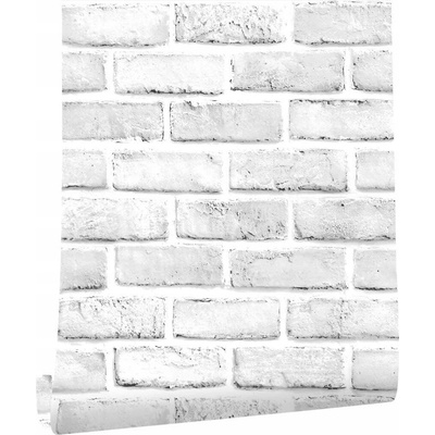 Koanni Tapeta samolepicí bílá 3D voděodolná 45 cm x 10 m