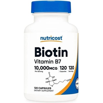 Nutricost Biotin Vitamin B7, 10000 g, 120 капсули, Nutricost (57253 (026201) NC)