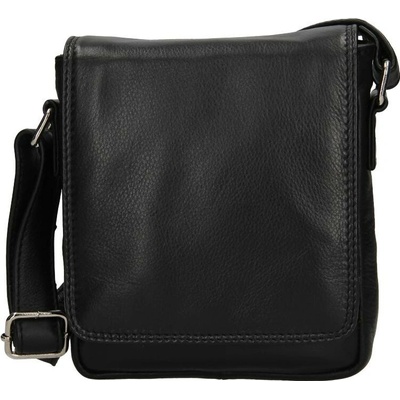 Lagen pánská kožená Crossbody taška černá 7074 BLACK