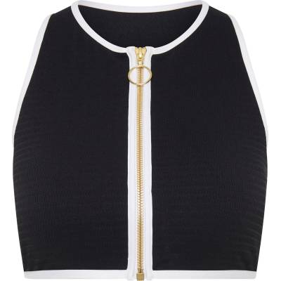 Seafolly Дамско бикини горнище Seafolly Women's Beach Bound Zip Front Tank Top Bikini top - Black - размер 38 (EU) (150-5053-0114)