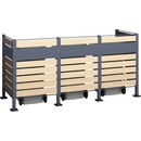 Westmann box 3 kovový box na odpadkové koše 3 x 240l, imitácia dreva