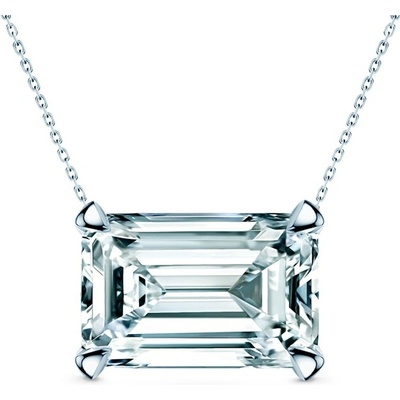 Savicki Náhrdelník biele zlato, laboratórny diamant SYL-N-EM-050-LAB-B