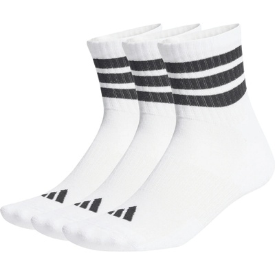 adidas Stripes Cushioned Mid Cut 3 pairs biela