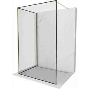 Mexen Kioto стена за душ Walk-in 120 x 70 cm, черна рамка, златна - 800-120-212-50-70-070 (800-120-212-50-70-070)