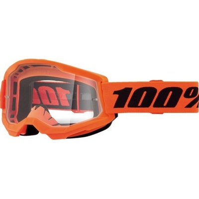 100 PROCENT brýle STRATA 2 YOUTH JUNIOR NEON ORANGE - CLEAR LENS - barva oranžová/černá plexi čiré