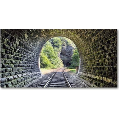 Moderný sklenený obraz z fotografie železničný tunel 100x50 cm