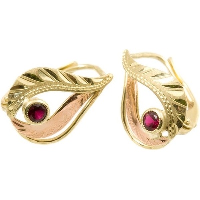 Zodiax zlaté náušnice s rubínem 2518