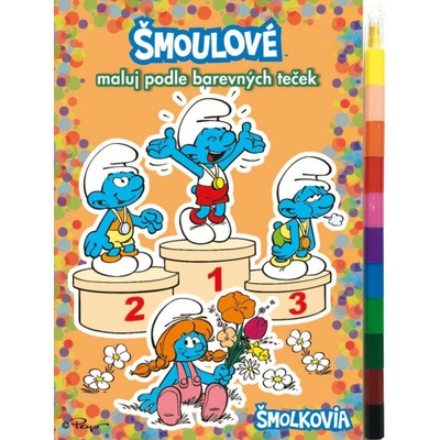 Maluj podle barevných teček Šmoulové