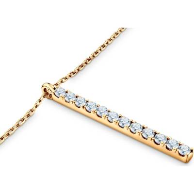 Savicki Náhrdelník žlté zlato, laboratórne diamanty SYL-N04-BR-012-LAB-Z