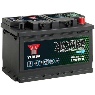 YUASA 75Ah 730A left+ L28-EFB