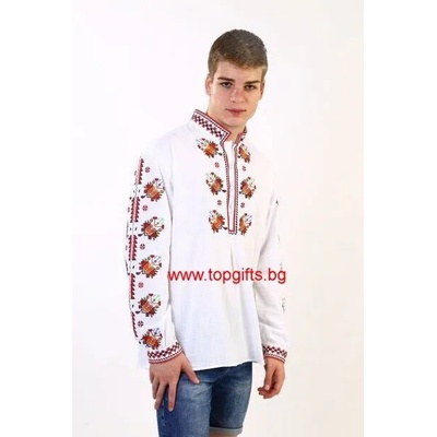 Мъжка Тракийска риза с дълъг ръкав