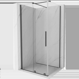 Mexen Velar плъзгаща се душ кабина 100 x 80 см, прозрачна, с четка в цвят gun gray (871-100-080-01-66)
