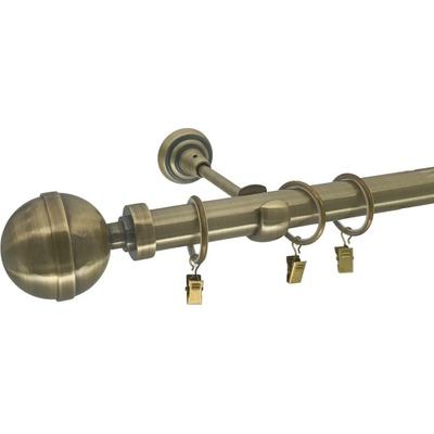 KovovégarnýžeCZ Kallisto elegance 25 mm Jednořadá Kroužky s žabkou mosaz antik 180 cm