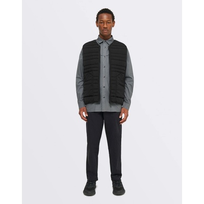 Knowledge Cotton GO ANYWEAR quilted padded zip vest 1300 Black Jet