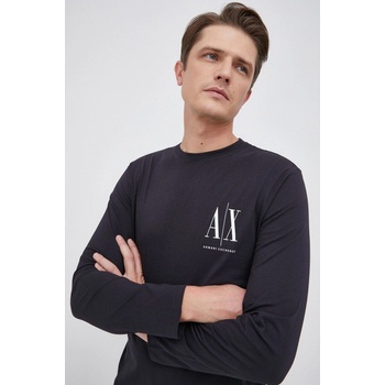 Armani Exchange tričko s dlhým rukávom tmavomodré