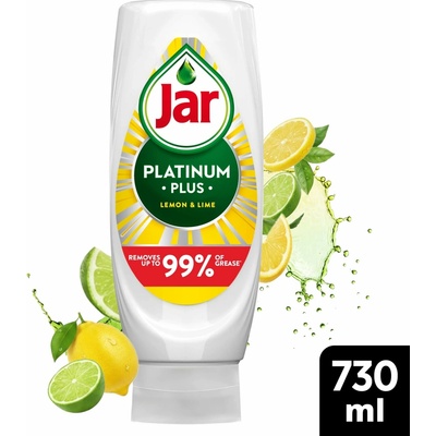Jar Platinum Plus prostriedok na umývanie riadu Citrón & Limetka 2 x 730 ml