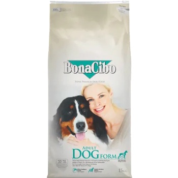 BonaCibo dog adult form senior / light - суха храна за пораснали кучета от всички породи, с наднормено тегло или за възрастни кучета над 9 години - с пиле, аншоа и ориз, Турция - 15 кг