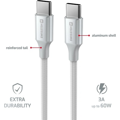 Swissten 71528204 USB-C / USB-C, 1,5m, bílý