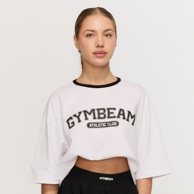 GymBeam Дамска овърсайз тениска Varsity White L