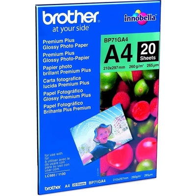 Brother Хартия Brother BP71GA4 Premium Plus Glossy Photo Paper 20 Sheets (BP71GA4)