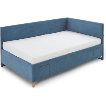 meise.möbel Синьо тапицирано ъглово детско легло 140x200 cm с място за съхранение с включена подматрачна рамка Cool - Meise Möbel (2208-89-3000)