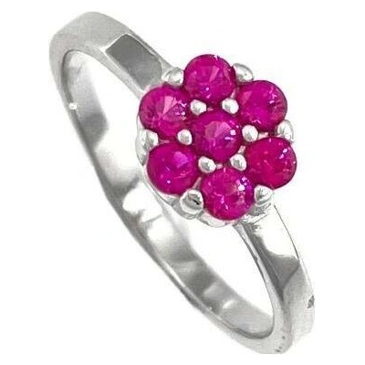 Infinitysilver Stříbrný dětský prsten červená kytička KR3CZ44