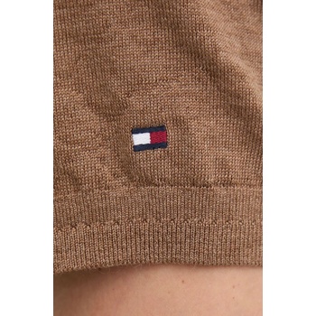 Tommy Hilfiger Вълнена тениска с яка Tommy Hilfiger в кафяво с изчистен дизайн MW0MW36538 (MW0MW36538)