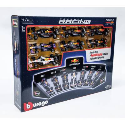 Bburago Set 7 pcs F1 Red Bull racing + podstavec 1:43