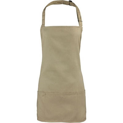 Premier Workwear Colours Gastro zástěra 2v1 PR159 Khaki Pantone 7536C 60x62cm