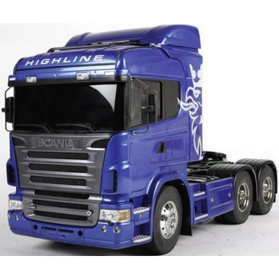 Tamiya RC Scania R620 6x4 Highline modrá metalíza nafarbená KIT 1:14