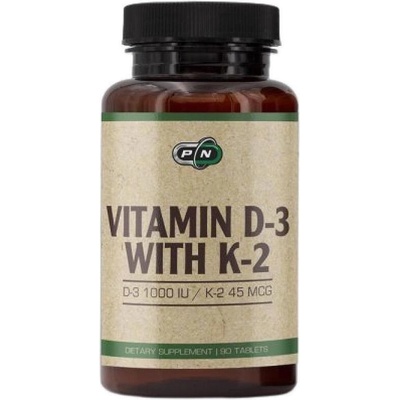 Pure Nutrition Vitamin D-3 with K-2, 90 дъвчащи таблетки, Pure Nutrition (PN2036)