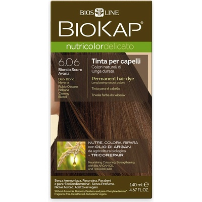 Biokap NutriColor Delicato farba na vlasy 6.06 blond tmavá Havana 140 ml