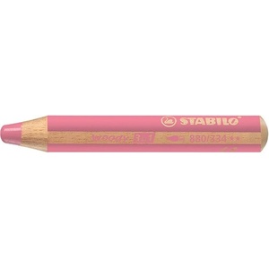 STABILO Цветни моливи, кръгли, дебели, STABILO "Woody 3 в 1", розово 880/334 (880/334)