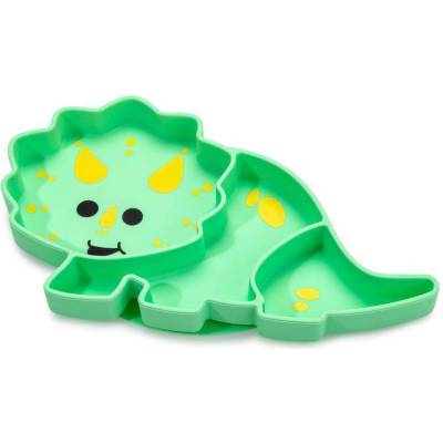 Melii Dětský silikonový dělený talíř s přísavkou dinosaurus