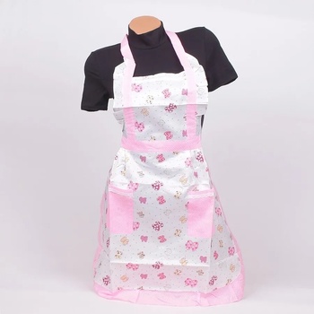 Image 1 of Прекрасна престилка за готвене в бял цвят с цветни панделки