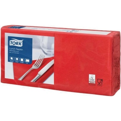 Tork servítky 1/4 sklad 2V Advanced Lunch červená 32x32cm