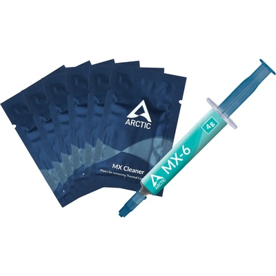 ARCTIC Термо паста с 6 бр почистващи кърпички ARCTIC MX-6, 4g, Сив (ACTCP00084A)