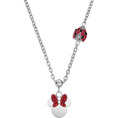 Disney Slušivý oceľový náhrdelník s príveskami Minnie mouse N600605RRL-157.CS