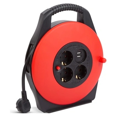 Delight КАБЕЛНА КУТИЯ 10 М С КАБЕЛ, 2X USB, 3 X 230V, 3X1, 5 MM2, IP20 20239 (20239)