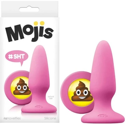 Анален плъг с емотикон, среден размер, розов - Moji’s SHT (NSTOYS0794)