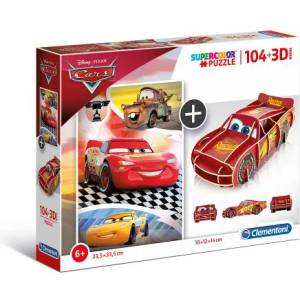 Clementoni Пъзел 104 части + 3D Колите Cars Клементони Clementoni 20160