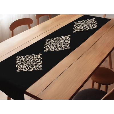 WALIA Kuchynský behúň BLACK DAMASK 45x140cm