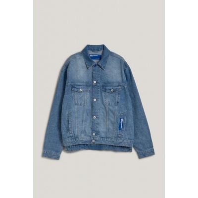 Karl Lagerfeld Rifľová bunda Jeans pánska prechodná oversize 241D1401 modrá