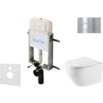 kielle Genesis New - Комплект структура за вграждане, тоалетна чиния Oudee Vortex, Rimless+, SoftClose седалка и бутон Gemini New II, лъскав хром 30528SZ59 (30528SZ59)