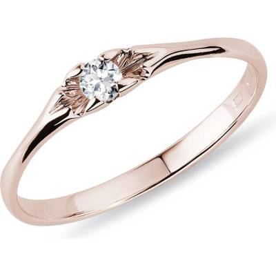 Klenota Prsten z růžového zlata s kulatým diamantem R0299204