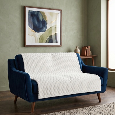 MyBestHome GOLD Přehoz na sedačku a pohovku FLANELA bílý 170x210 cm